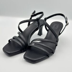 Naturalizer Galaxy Slingback Sandals Black Slide Faux Leather Women's 7.5 M